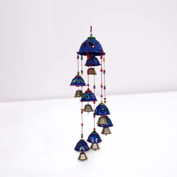 Jefa Handcrafted Decorative Hanging Wind Chime for Outdoor & Indoor (Blue)