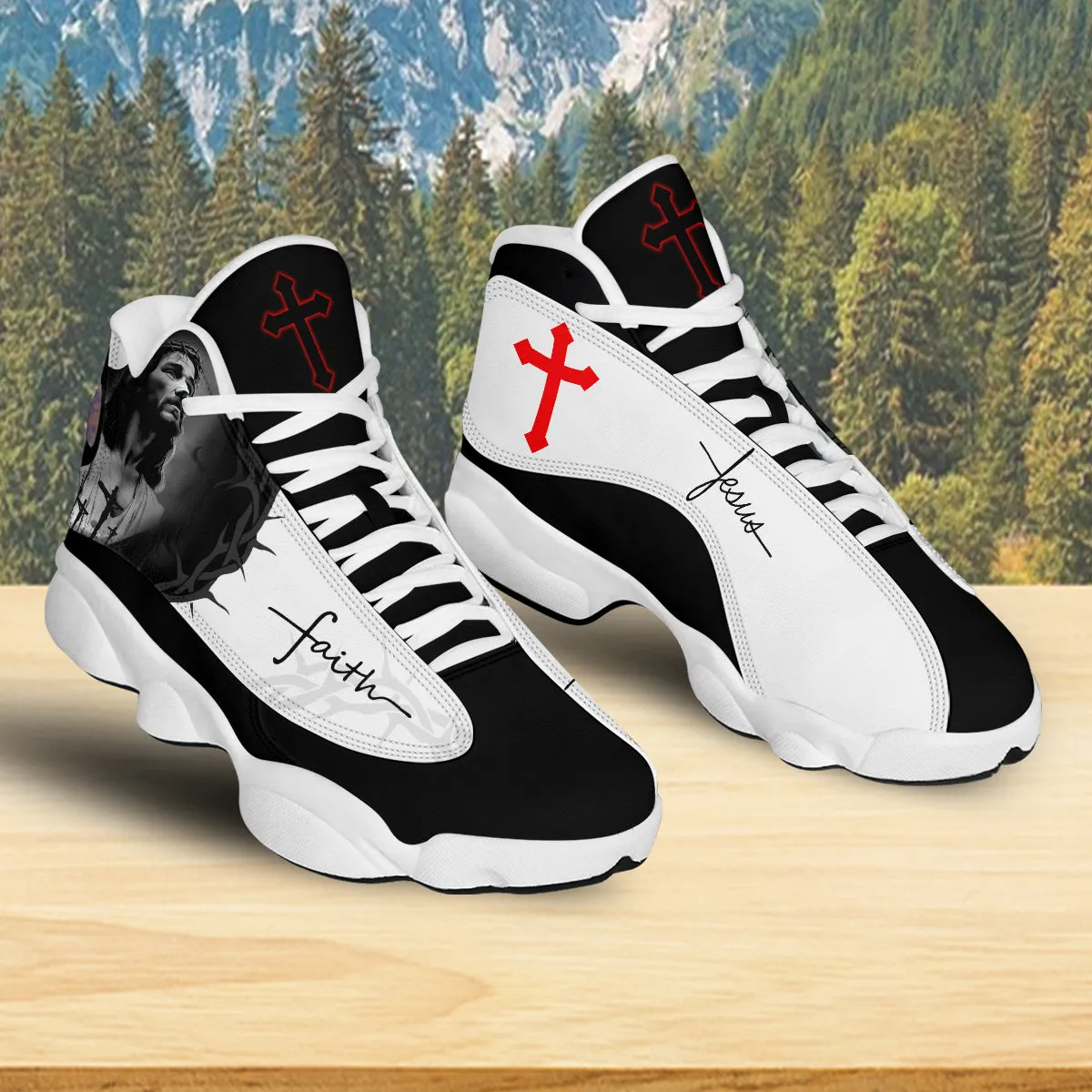 Jesus Art Faith Cross J13 Shoes - Jesus Faith Running Shoes - Christian Unisex J13 Shoes