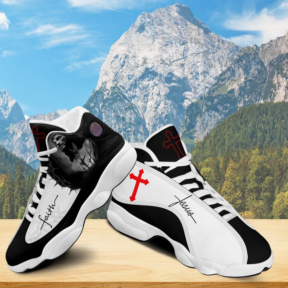 Jesus Art Faith Cross J13 Shoes - Jesus Faith Running Shoes - Christian Unisex J13 Shoes