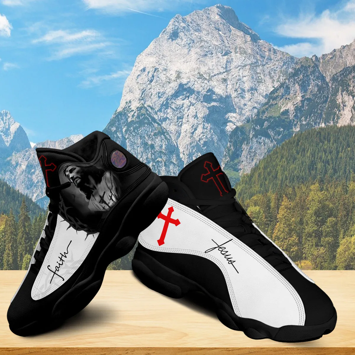 Jesus Art Faith Cross J13 Shoes - Jesus Faith Running Shoes - Christian Unisex J13 Shoes