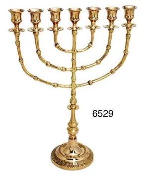 Menorah Handmade Candle Holder Jewish Candelabra Made with Solid Brass 16 / 40 cm