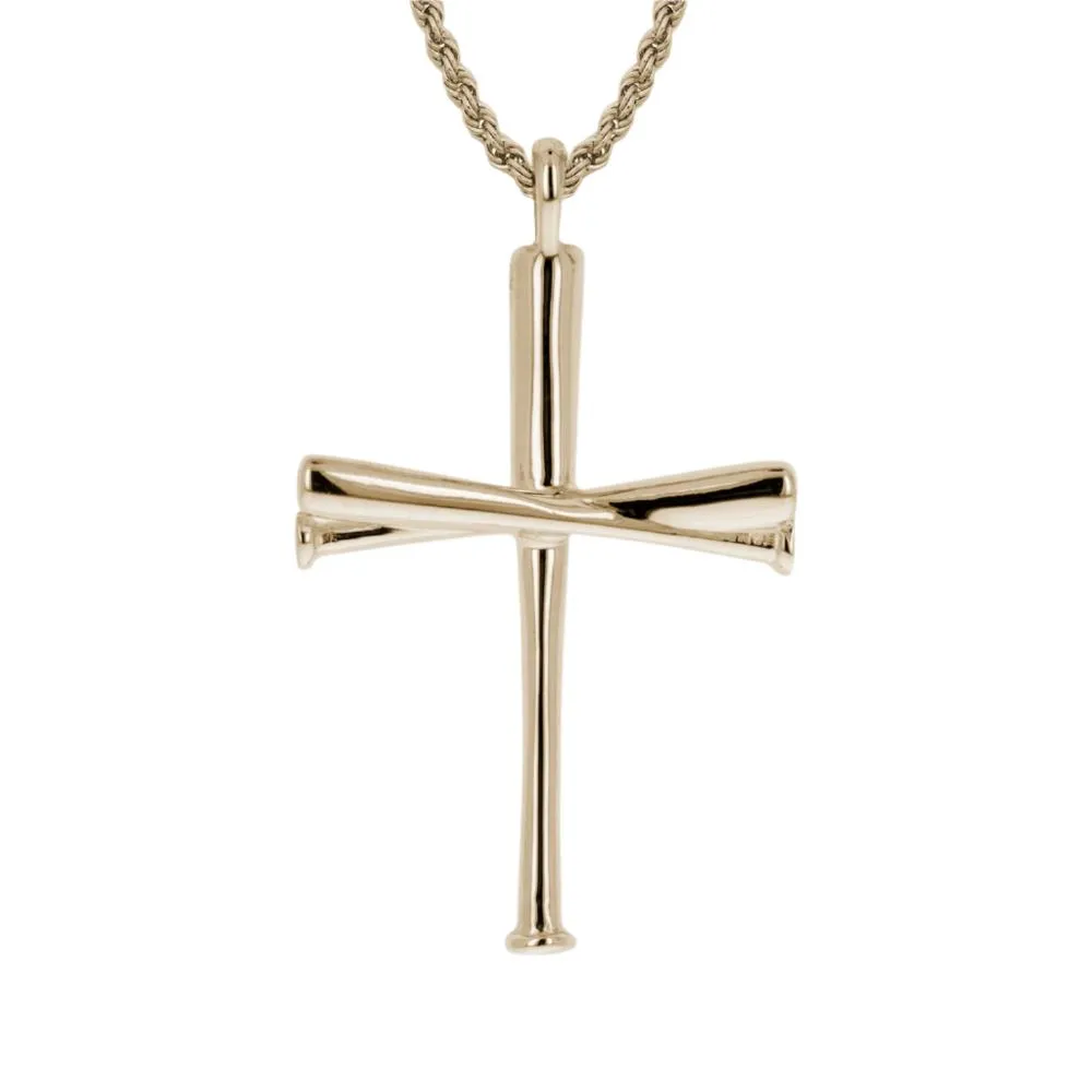 Original Baseball Bat Cross Necklace | Gold