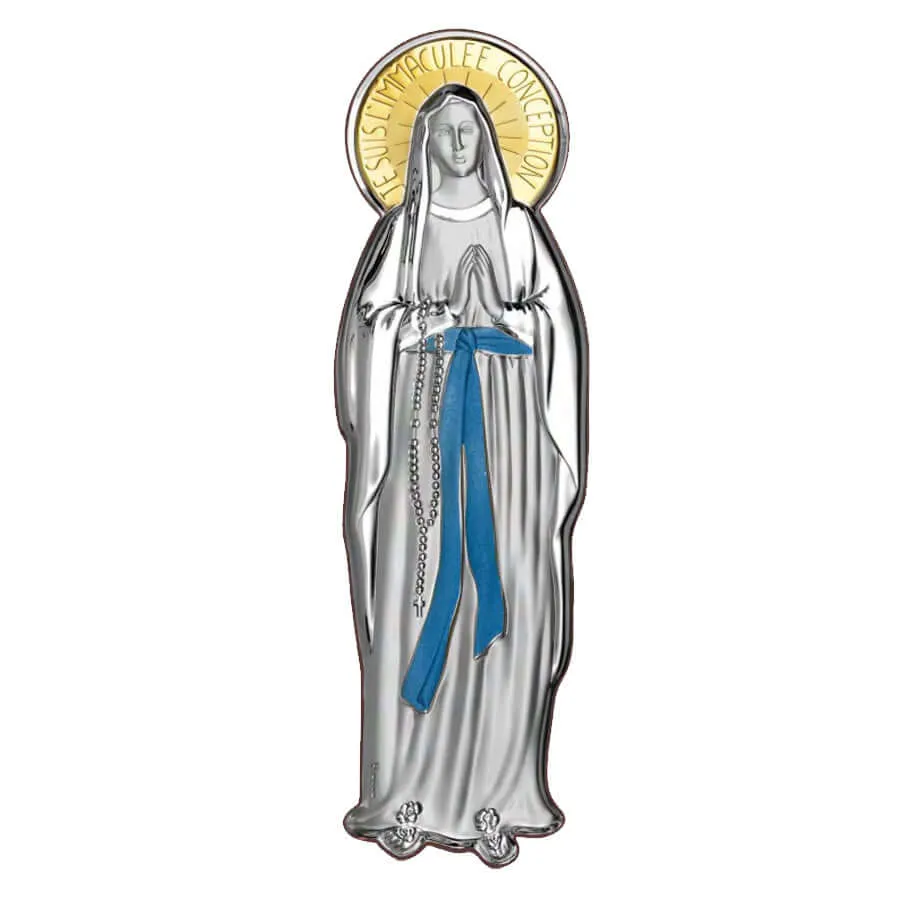 OUR LADY OF LOURDES - RELIGIOUS PICTURE - SILVER