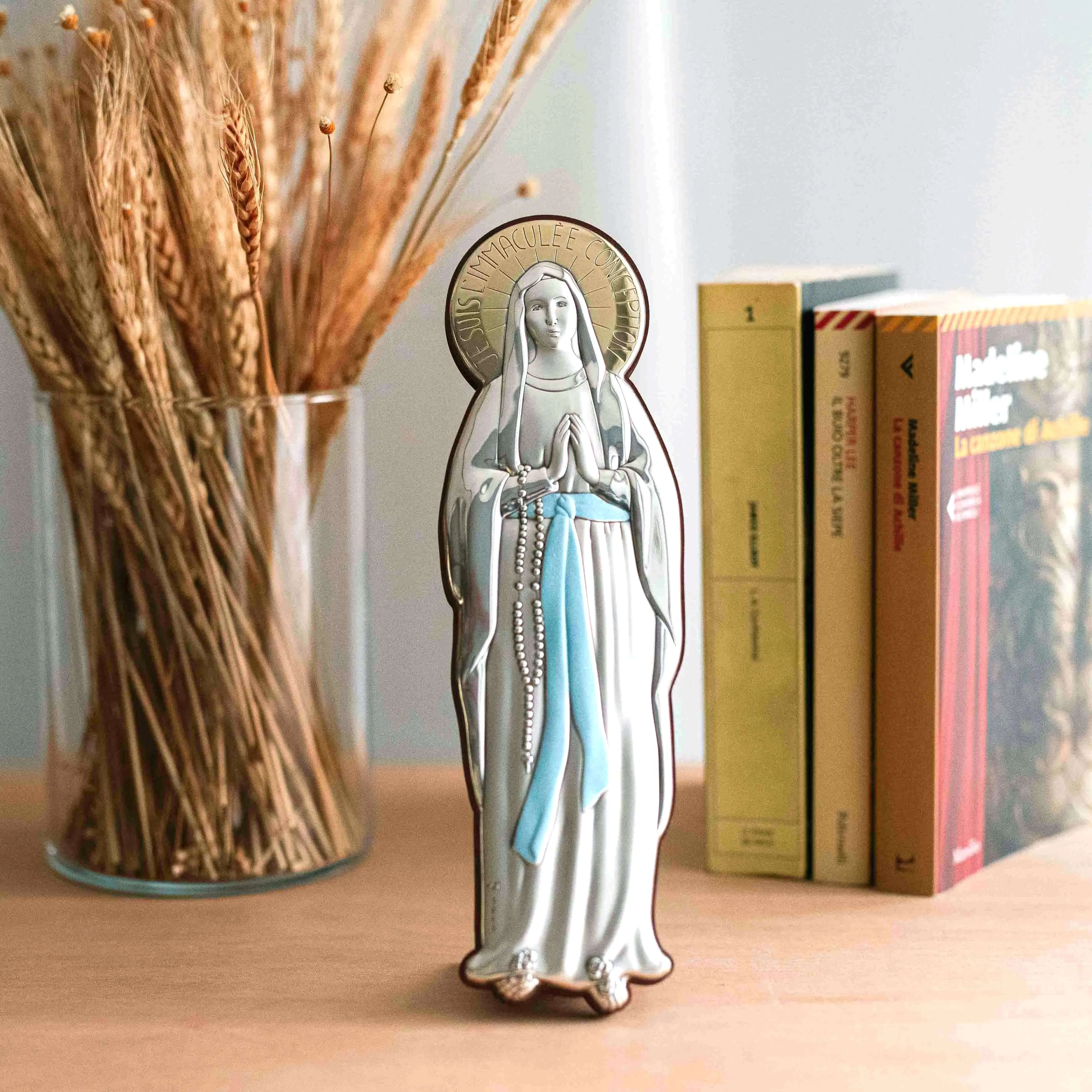 OUR LADY OF LOURDES - RELIGIOUS PICTURE - SILVER