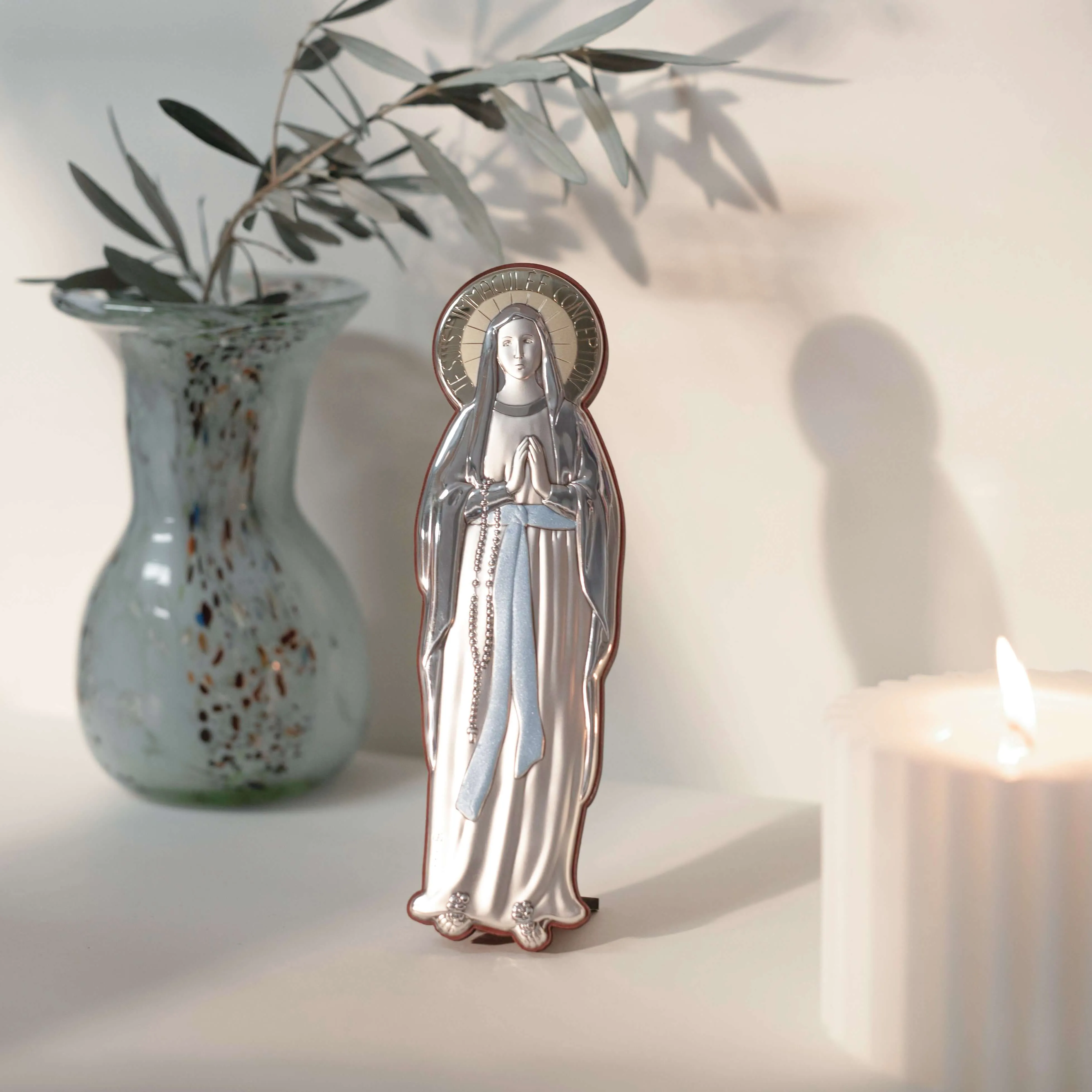 OUR LADY OF LOURDES - RELIGIOUS PICTURE - SILVER