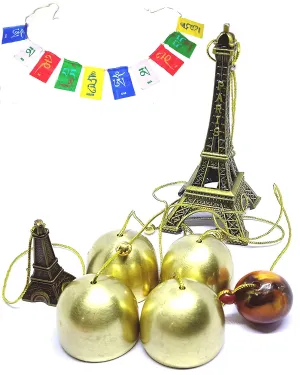 Our shop Eiffel Tower Positive Energy Wind Chime for Balcony (20 INCH) with Tibetian Buddhist Prayer Flag