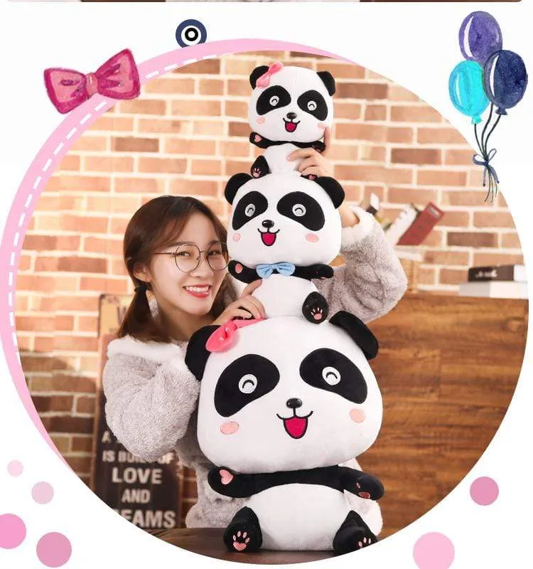 Plush Toys Animal Baby Kawai Plushie Birthday Gift Soft Funny Peluch Dolls Panda Pillows For Sofa Household Flik Blue Smiley