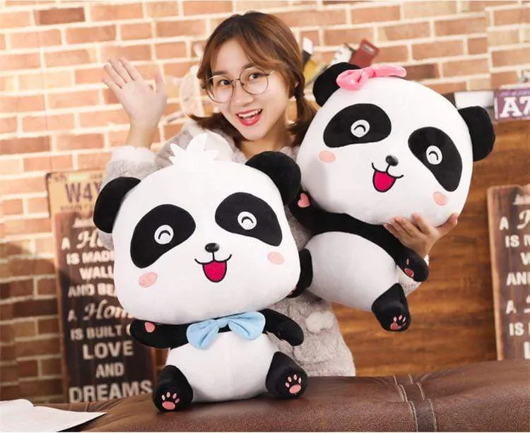 Plush Toys Animal Baby Kawai Plushie Birthday Gift Soft Funny Peluch Dolls Panda Pillows For Sofa Household Flik Blue Smiley