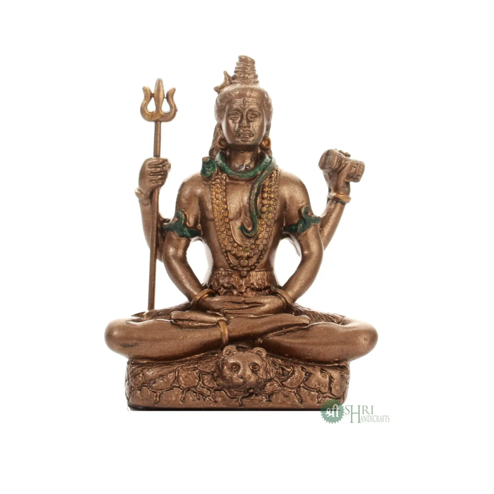 Profound Craft Resin 3" Shiva Copper Finish Hindu God Statue Shiv Ji Idol Figurine Decoration and Pooja Sculpture Office House Warming Statue