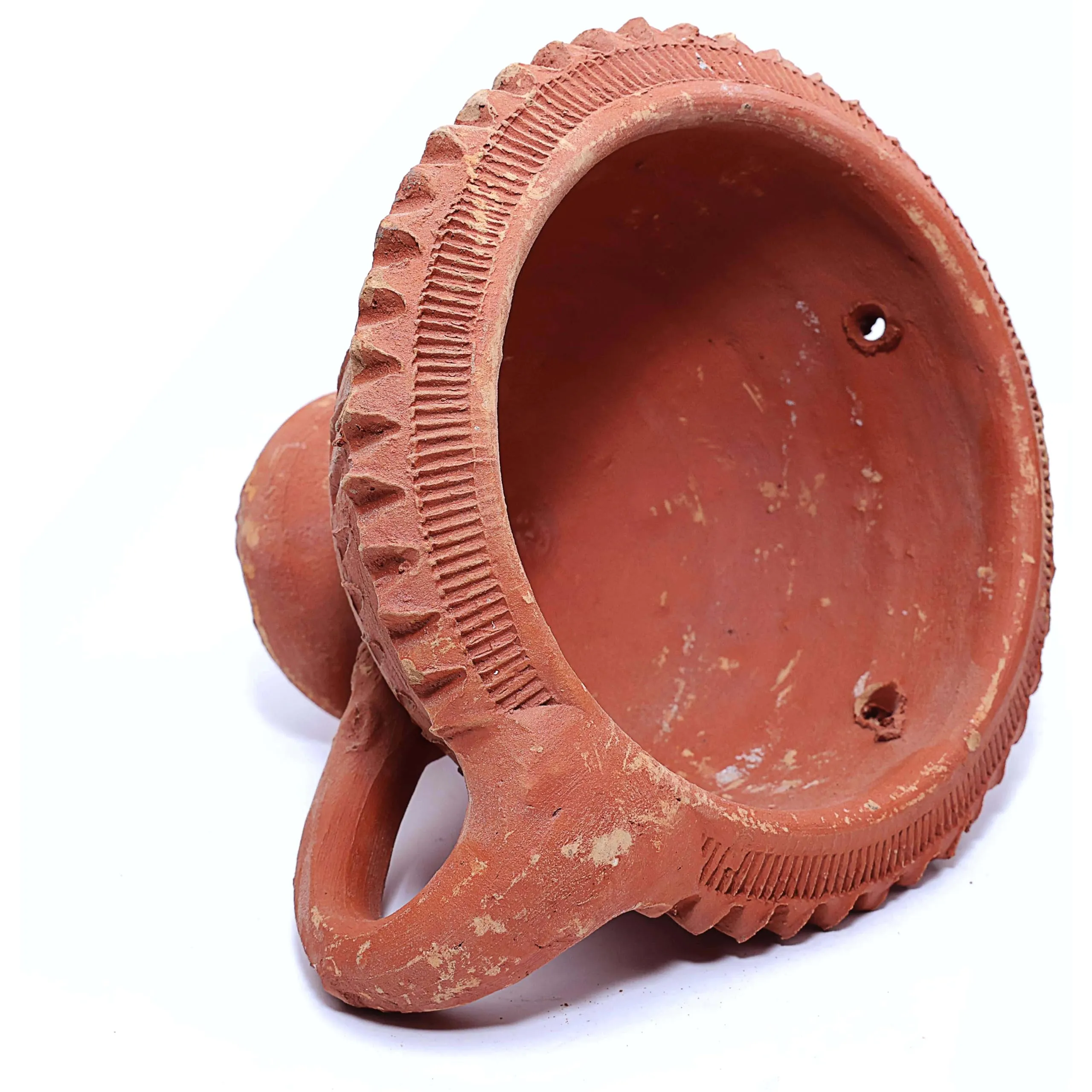 Pure Source India Natural Clay Desi Handmade Dhoop Loban Dani/Dhuni Burner Holder/Pot Stand for Puja/Hawan/Dhuni (Shop/Office/Room/Gardan etc.) (4 Inch Size 100% Pure Mitti)