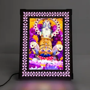 REGALOCASILA Khatu Shyam Baba Photo With Light for Pooja Home & Table Decoration Birthday Gifts Religious & Good Luck Gift for Table Top & Wall Hanging