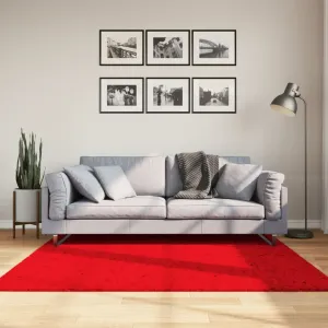 Rug HUARTE Short Pile Soft and Washable Red 160x160 cm