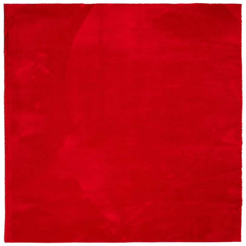 Rug HUARTE Short Pile Soft and Washable Red 160x160 cm