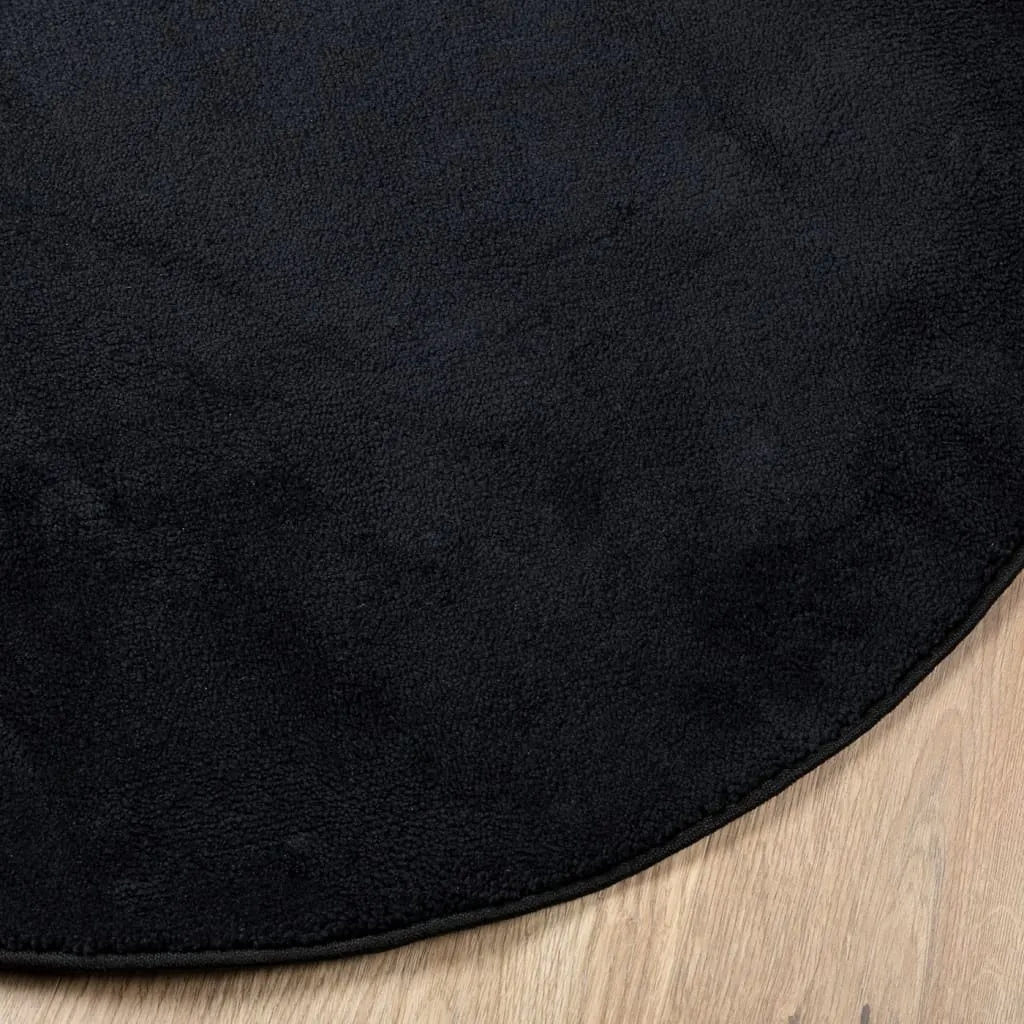 Rug OVIEDO Short Pile Black Ø 280 cm