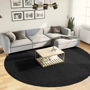 Rug OVIEDO Short Pile Black Ø 280 cm