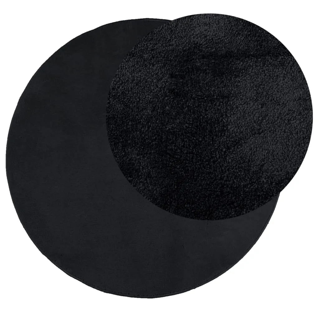 Rug OVIEDO Short Pile Black Ø 280 cm