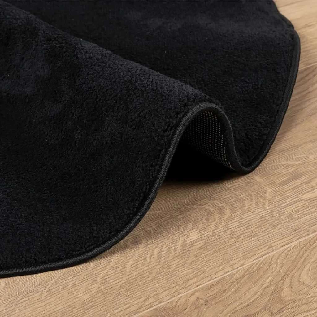 Rug OVIEDO Short Pile Black Ø 280 cm