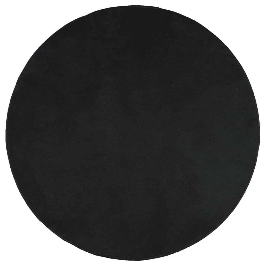 Rug OVIEDO Short Pile Black Ø 280 cm