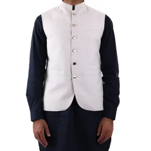 Slub White Waistcoat