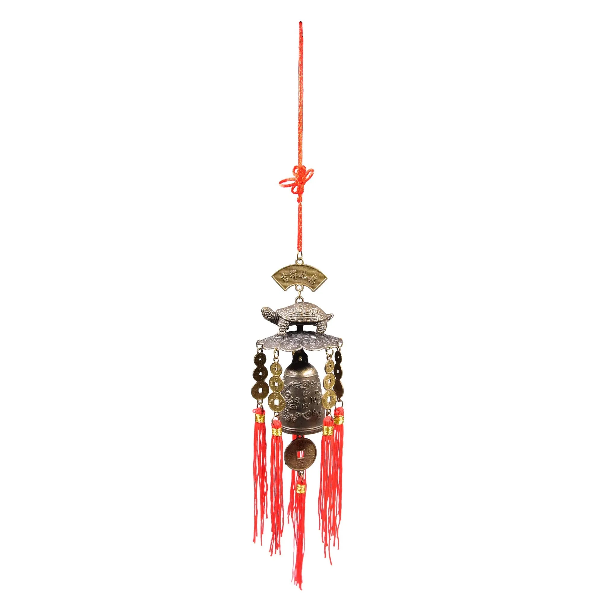 Soul Karma Vastu/Fengshui Tibetan Lucky Tortoise Bells Decoration Car Rear View Hanging Accessories Wind Chime Window Temple Wealth Good Luck Home Office Shop Balcony Garden Wealth Prosperity