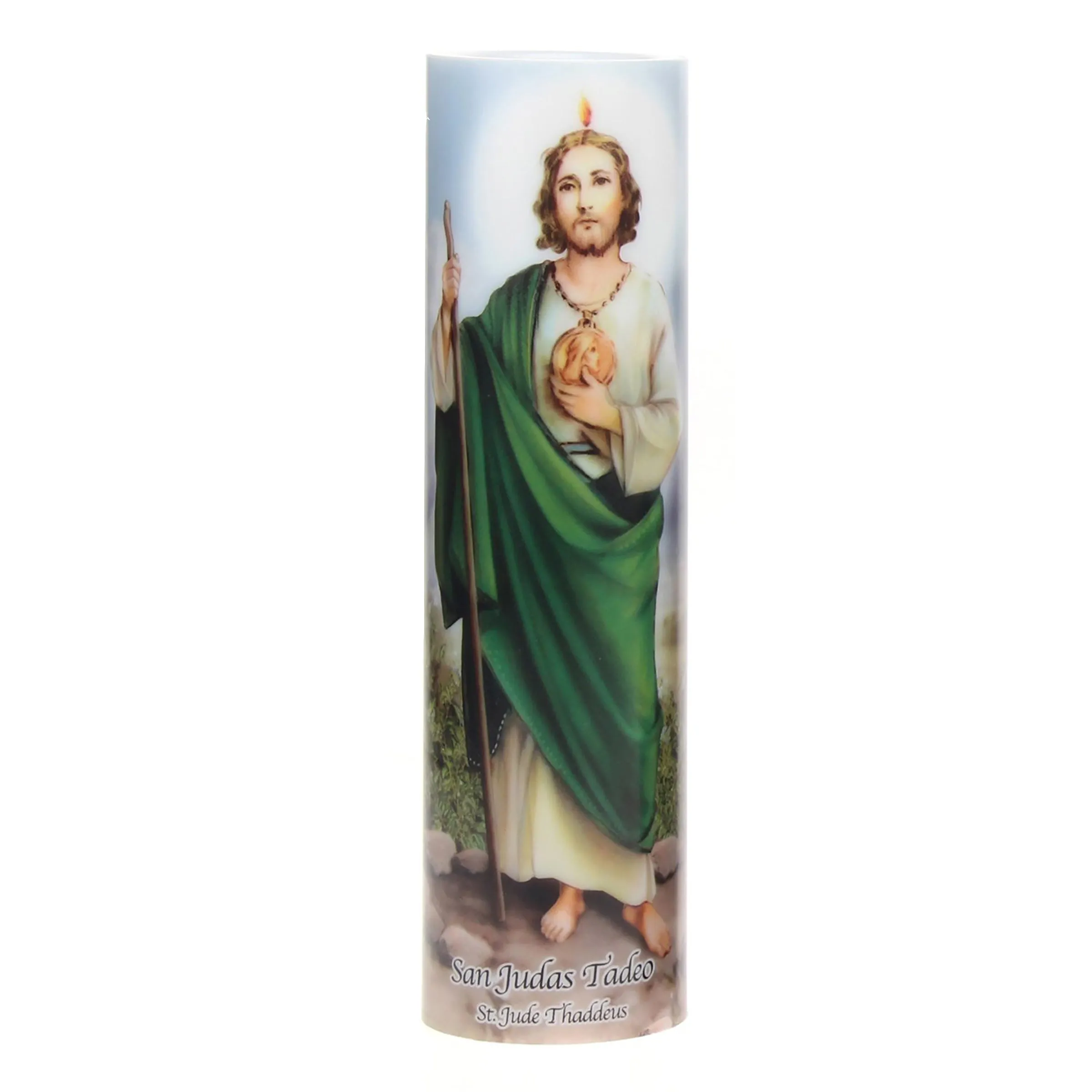 St. Jude Flickering LED Prayer Candle with Automatic Timer (WS)