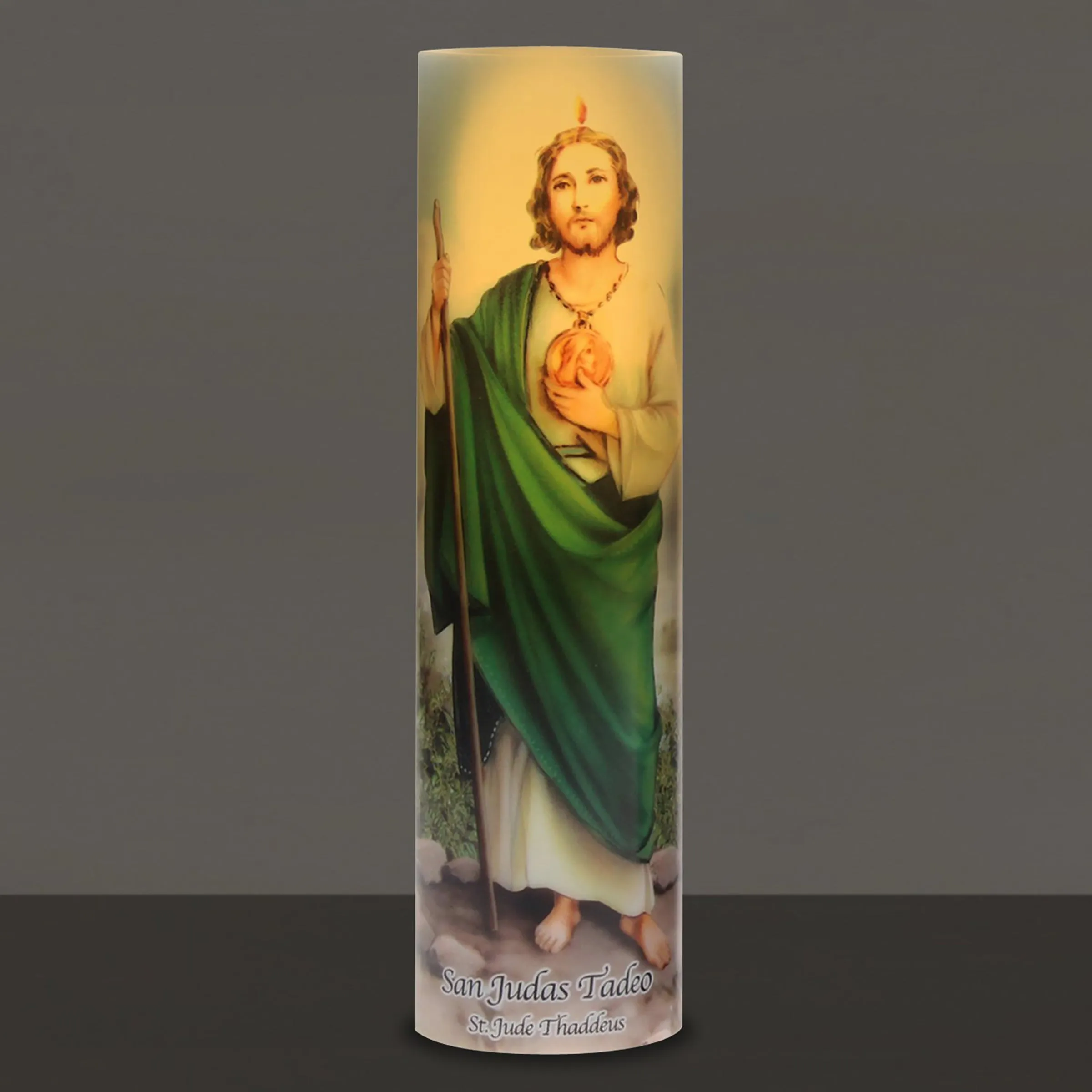 St. Jude Flickering LED Prayer Candle with Automatic Timer (WS)