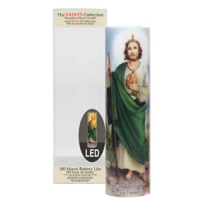 St. Jude Flickering LED Prayer Candle with Automatic Timer (WS)