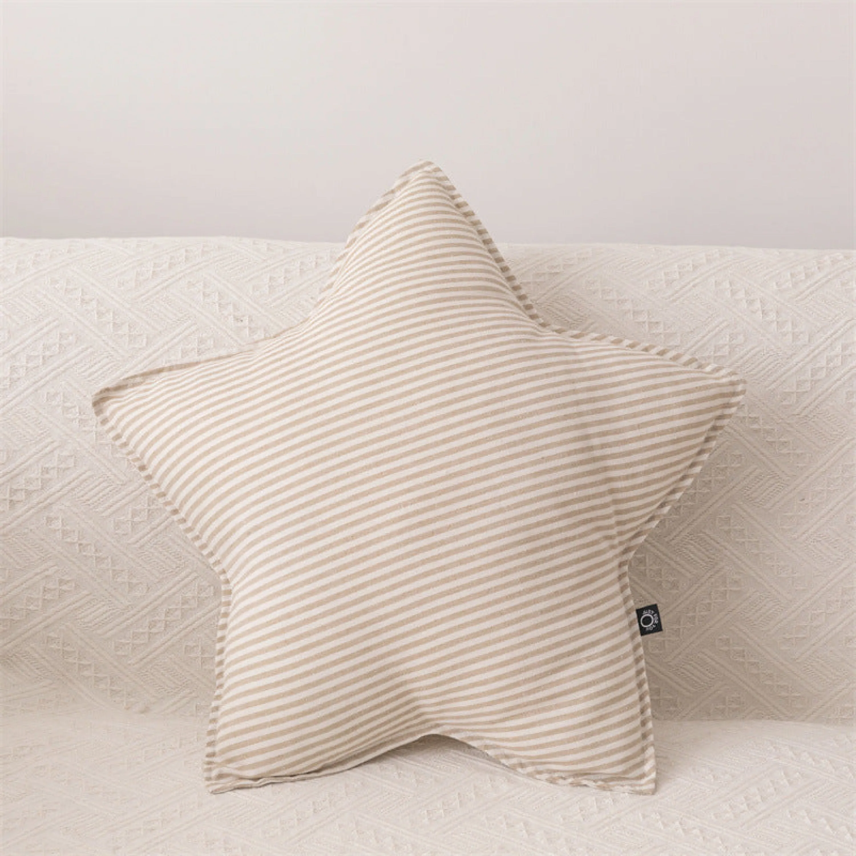 Starry Night Beige Stripe Pillow Set / Moon