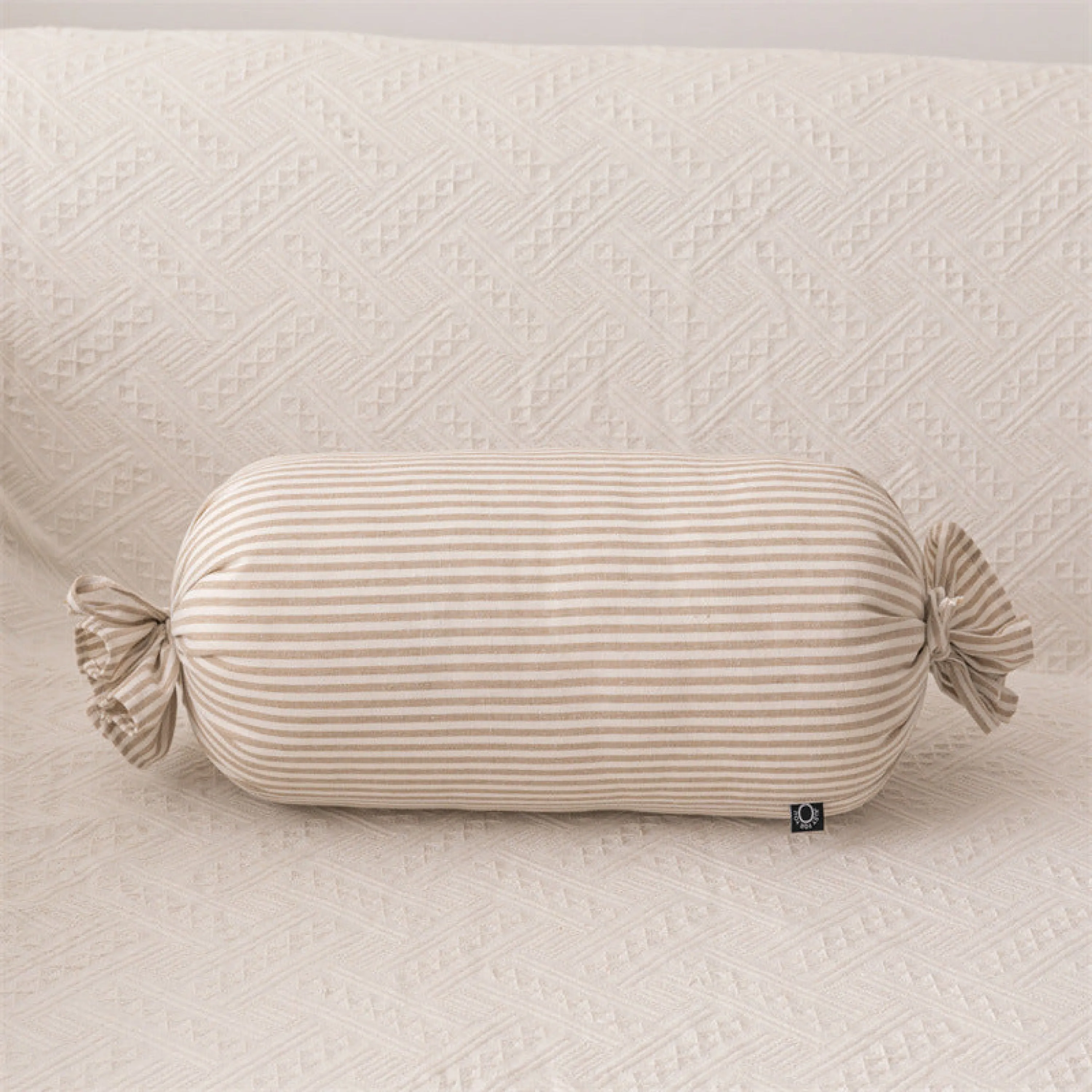 Starry Night Beige Stripe Pillow Set / Moon