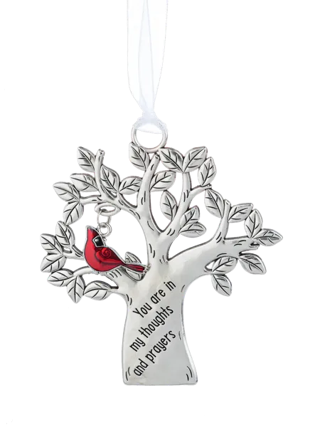 Thoughts & Prayers Cardinal Tree Ornament - Comforting Symbol of Support