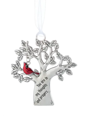 Thoughts & Prayers Cardinal Tree Ornament - Comforting Symbol of Support