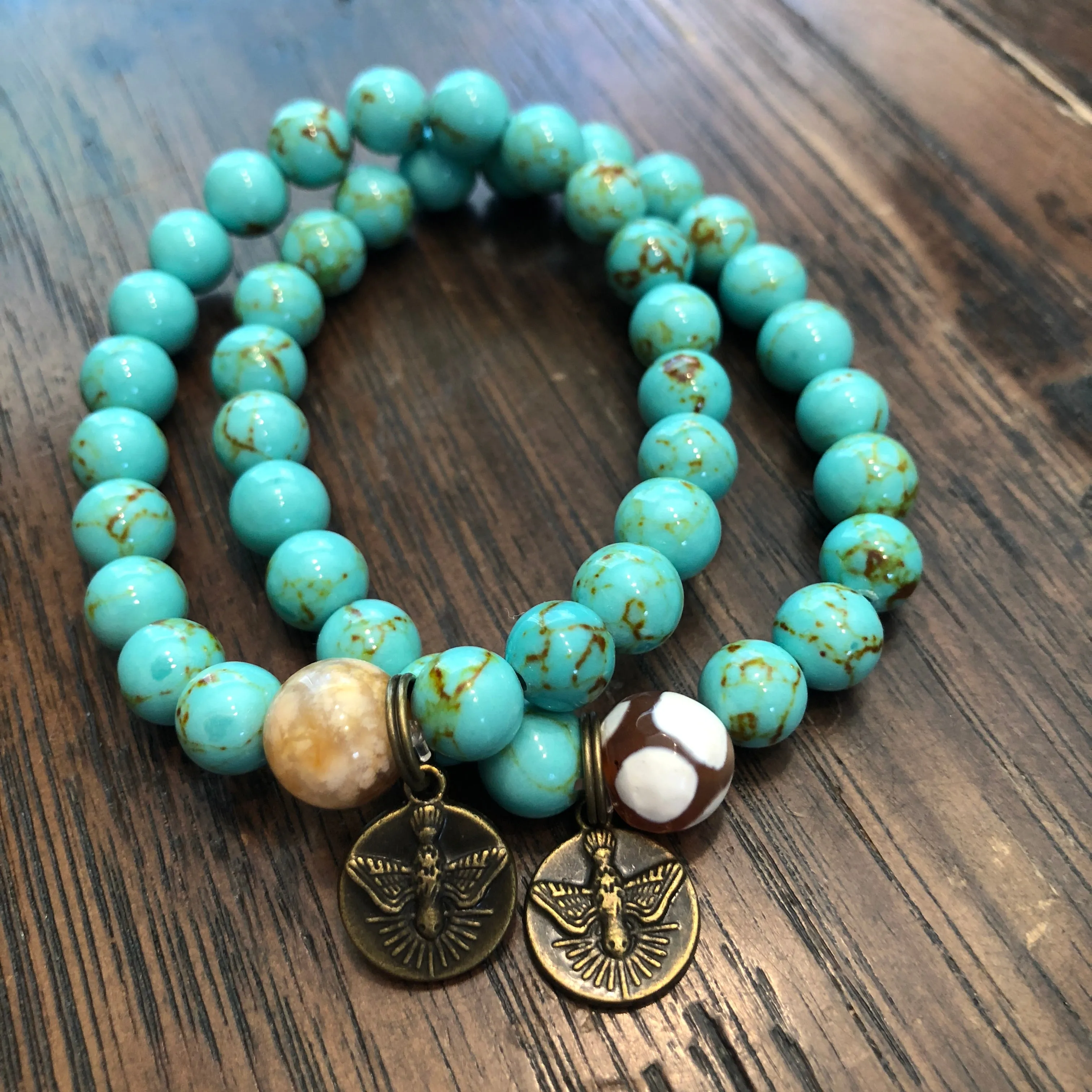 Turquoise & Bronze Bracelets