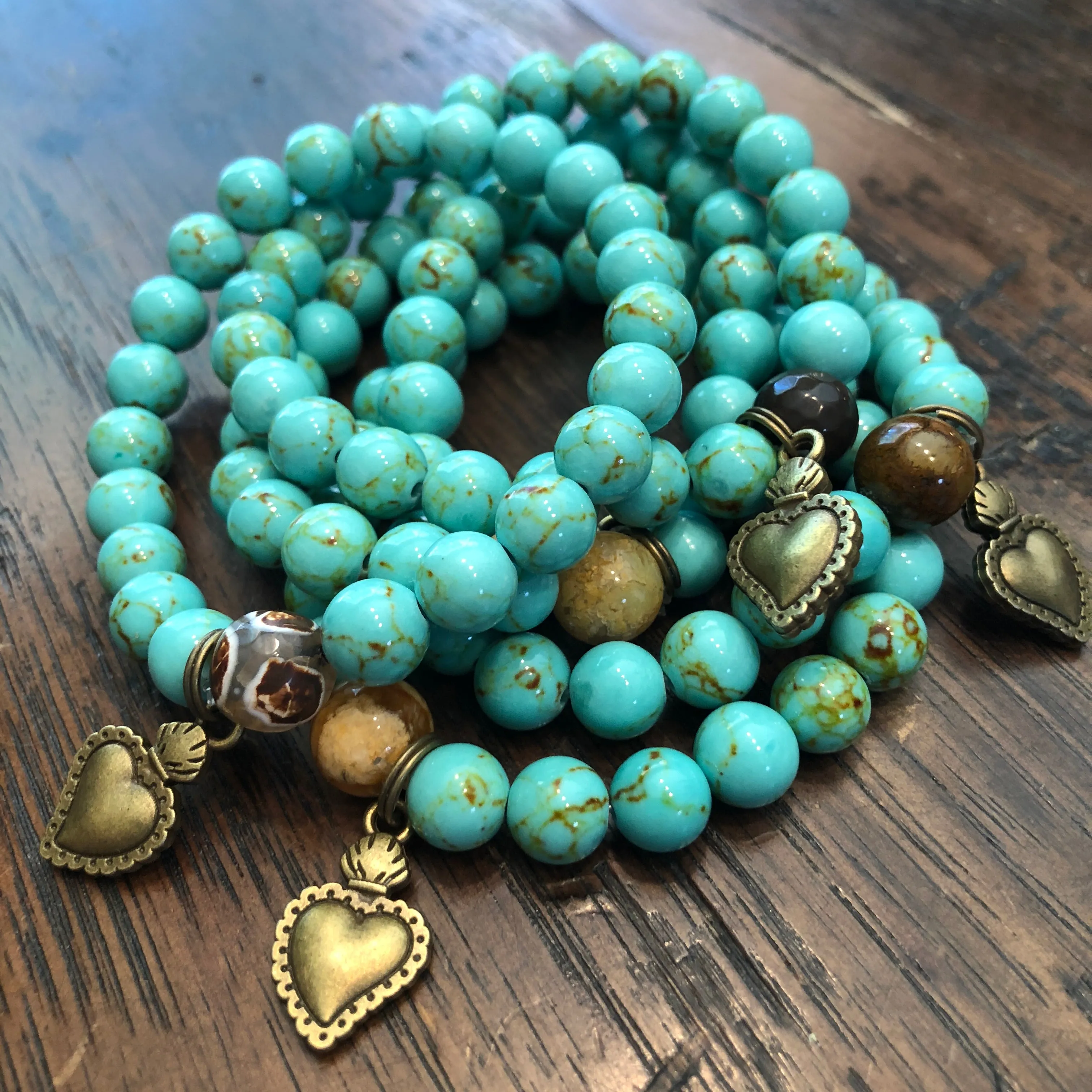 Turquoise & Bronze Bracelets