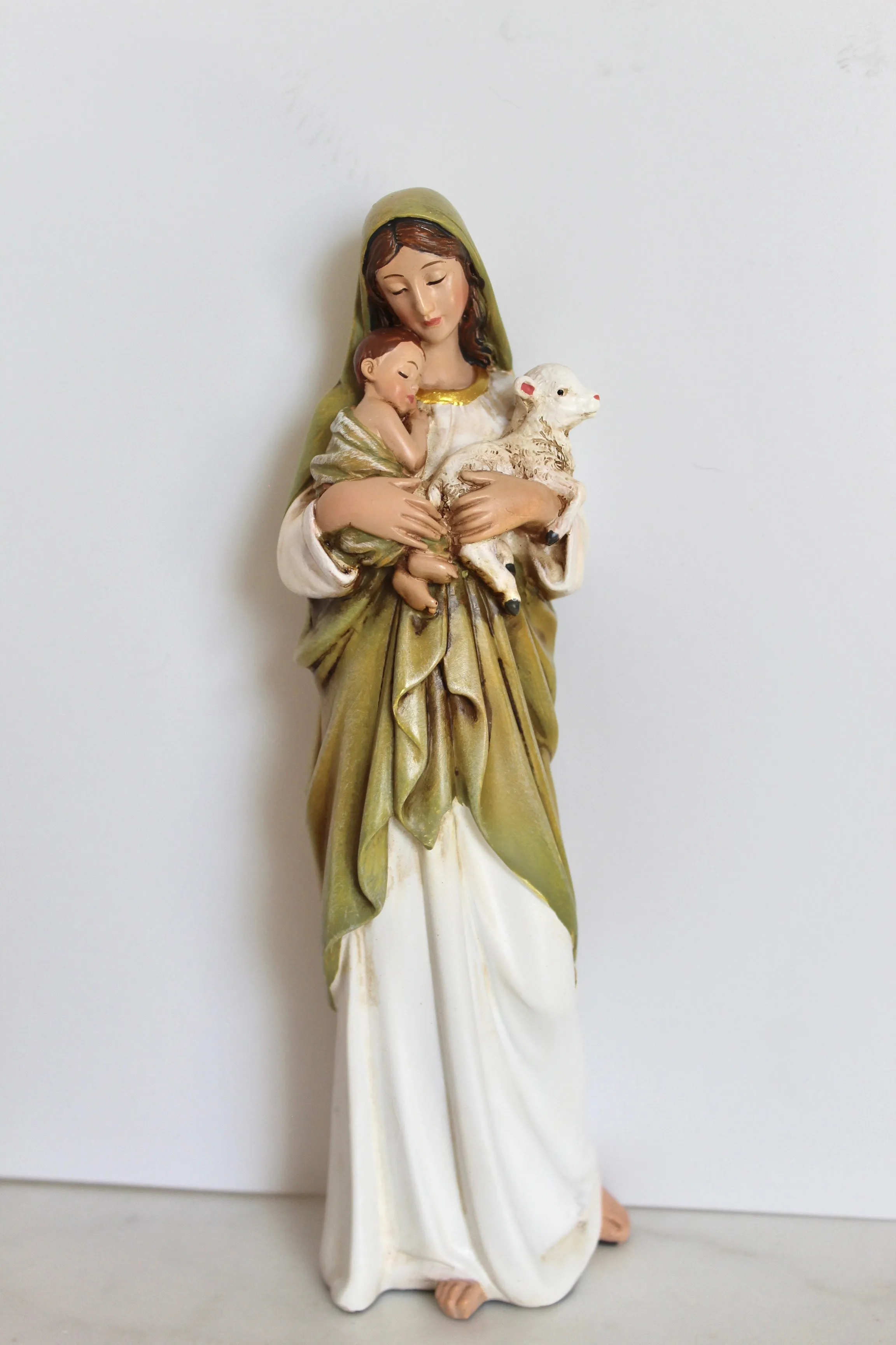 Virgin Mary Lamb Statue