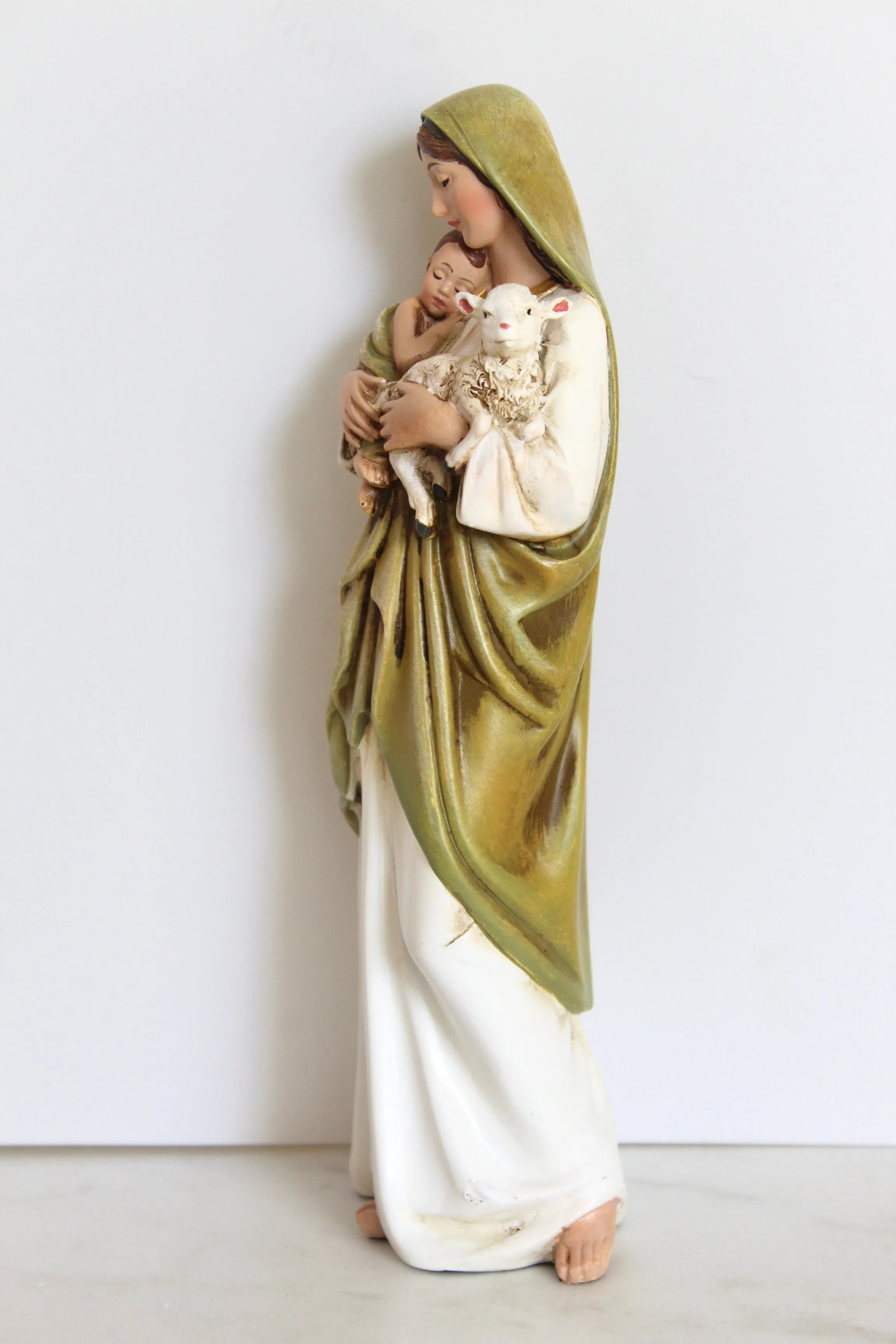 Virgin Mary Lamb Statue