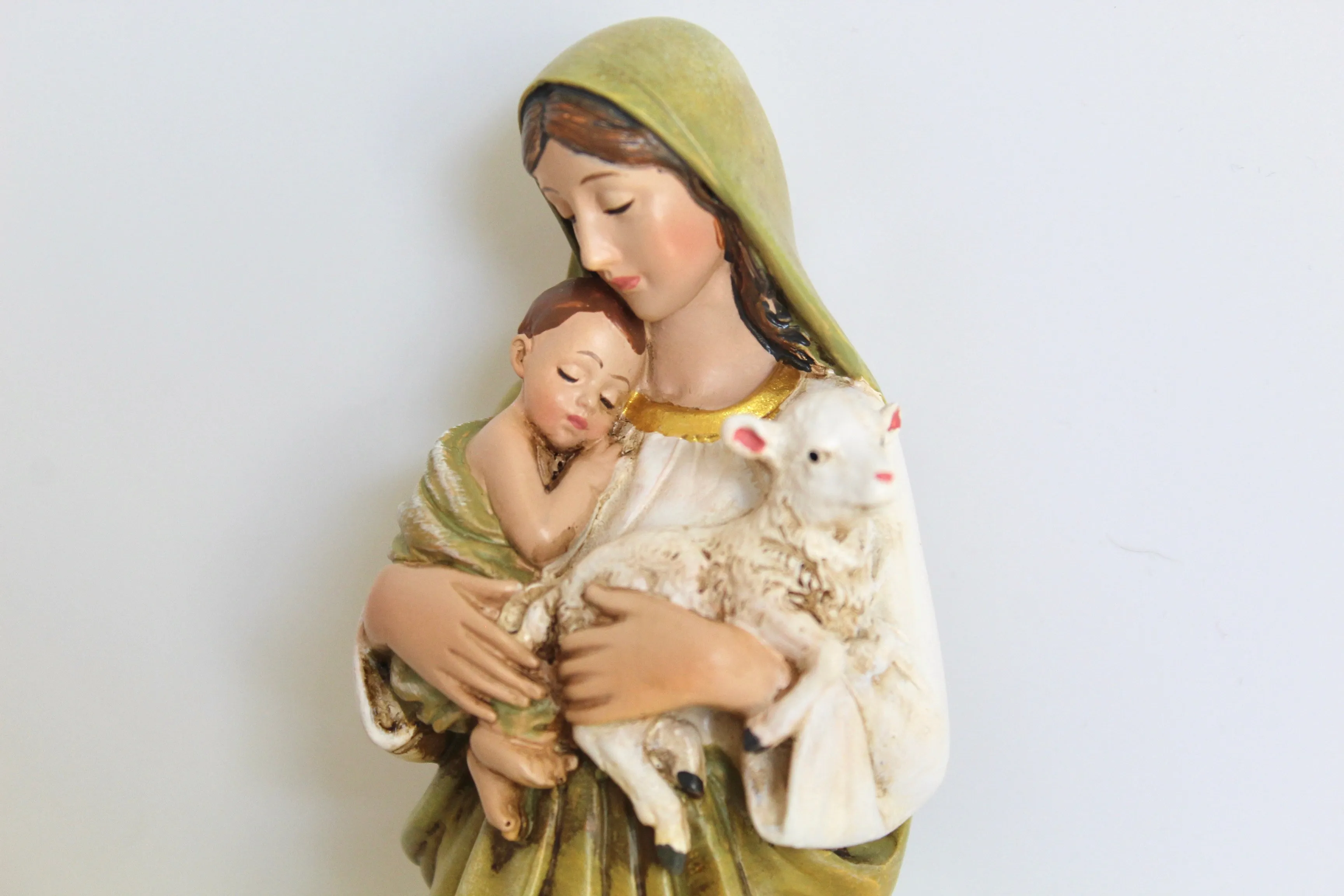 Virgin Mary Lamb Statue