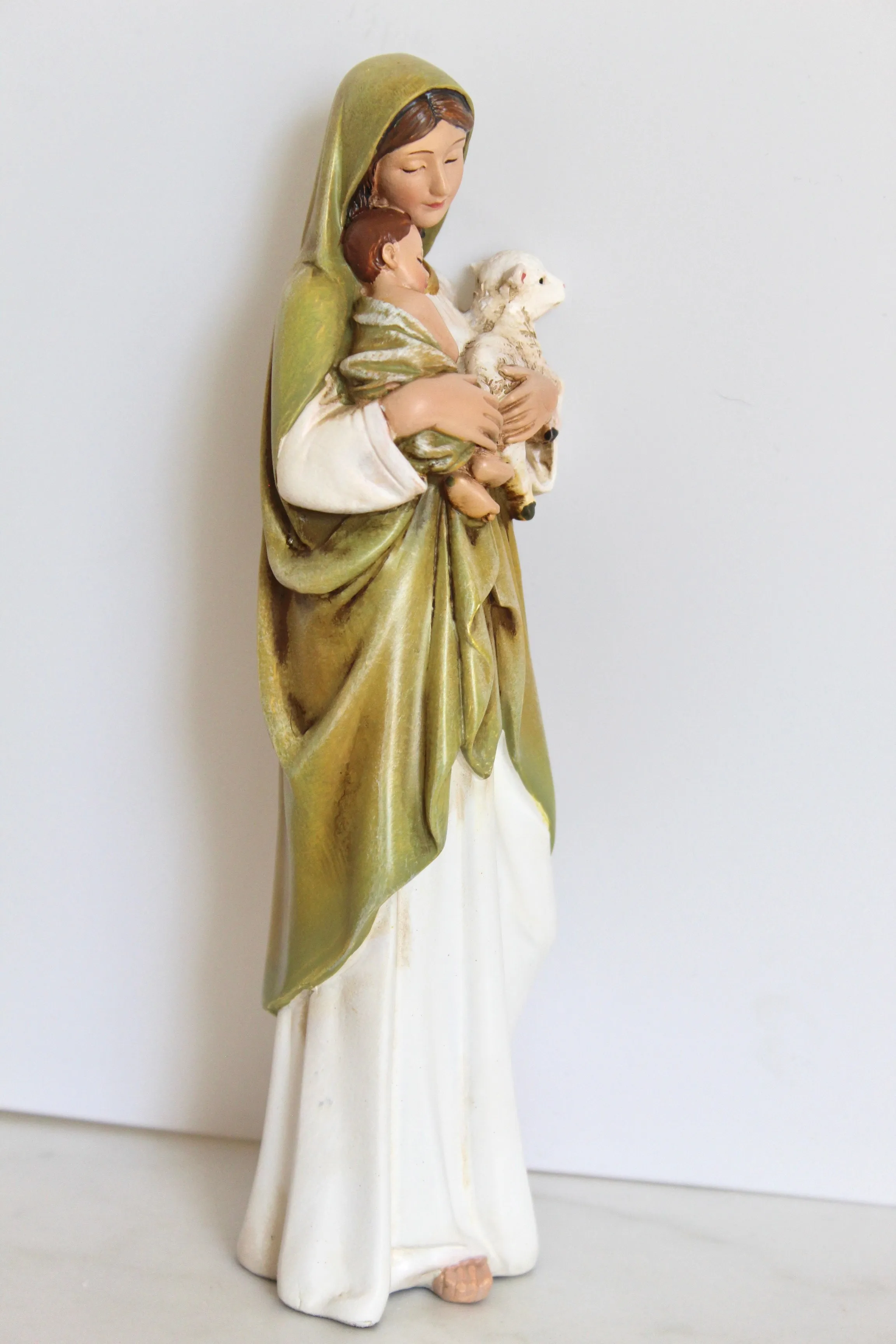 Virgin Mary Lamb Statue