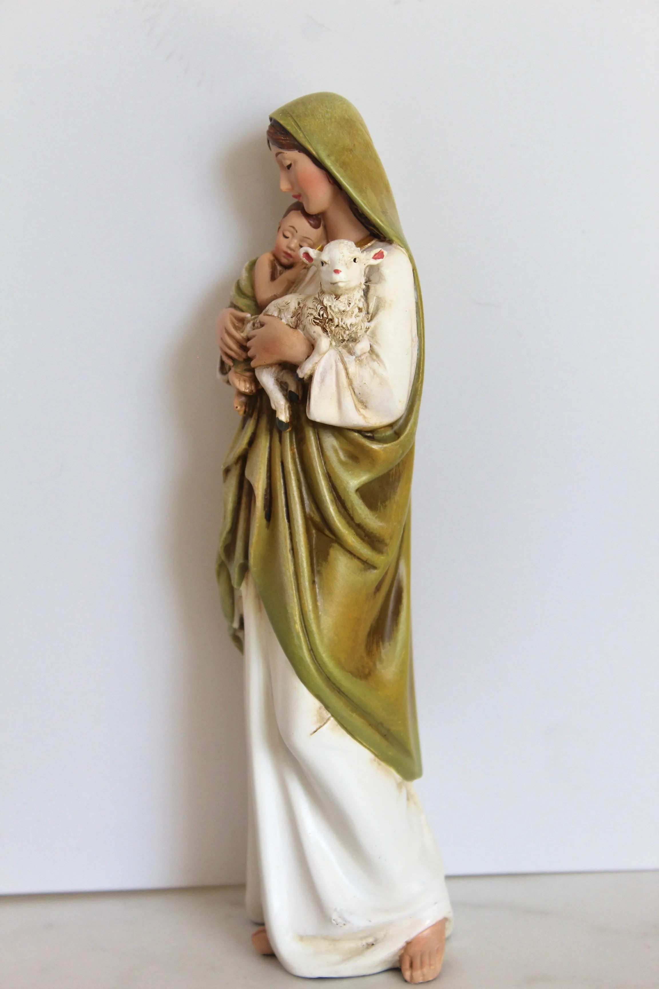 Virgin Mary Lamb Statue