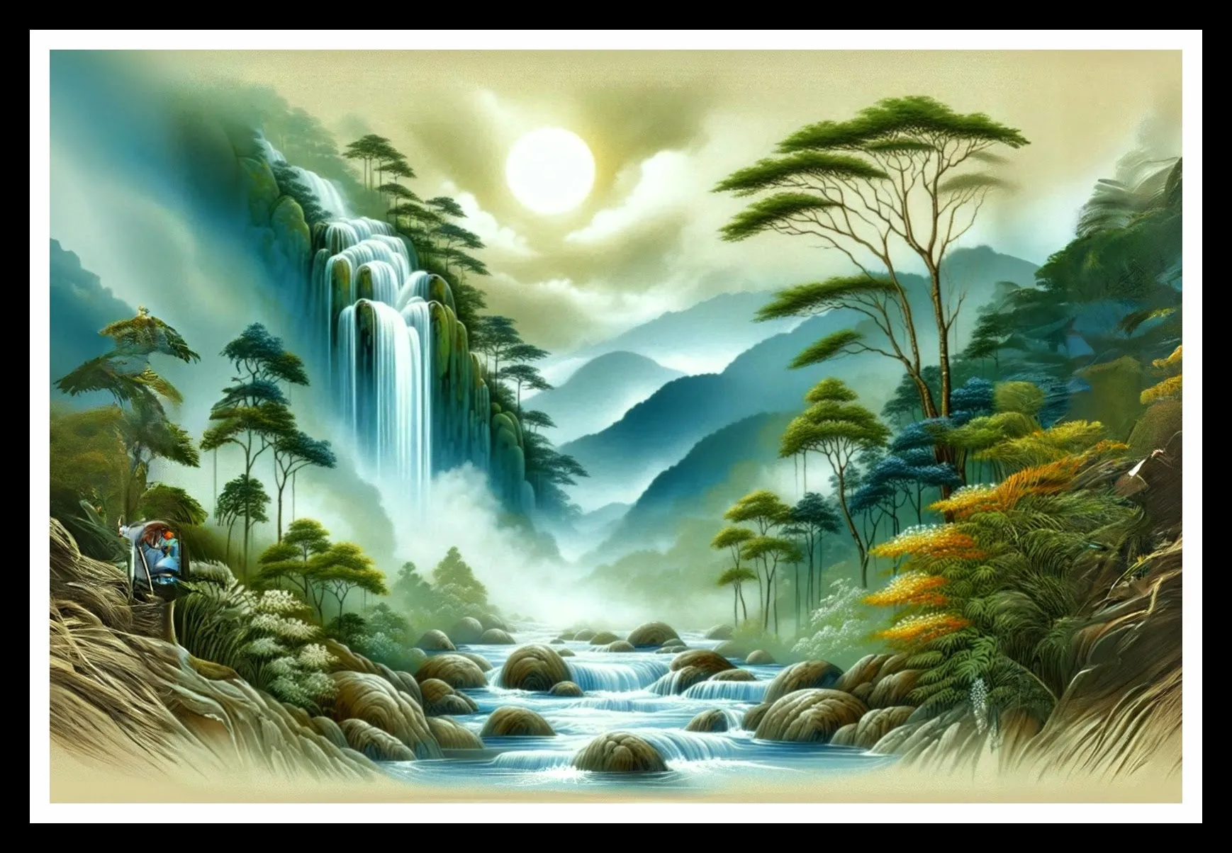 Waterfall Landscape Wall Art S2