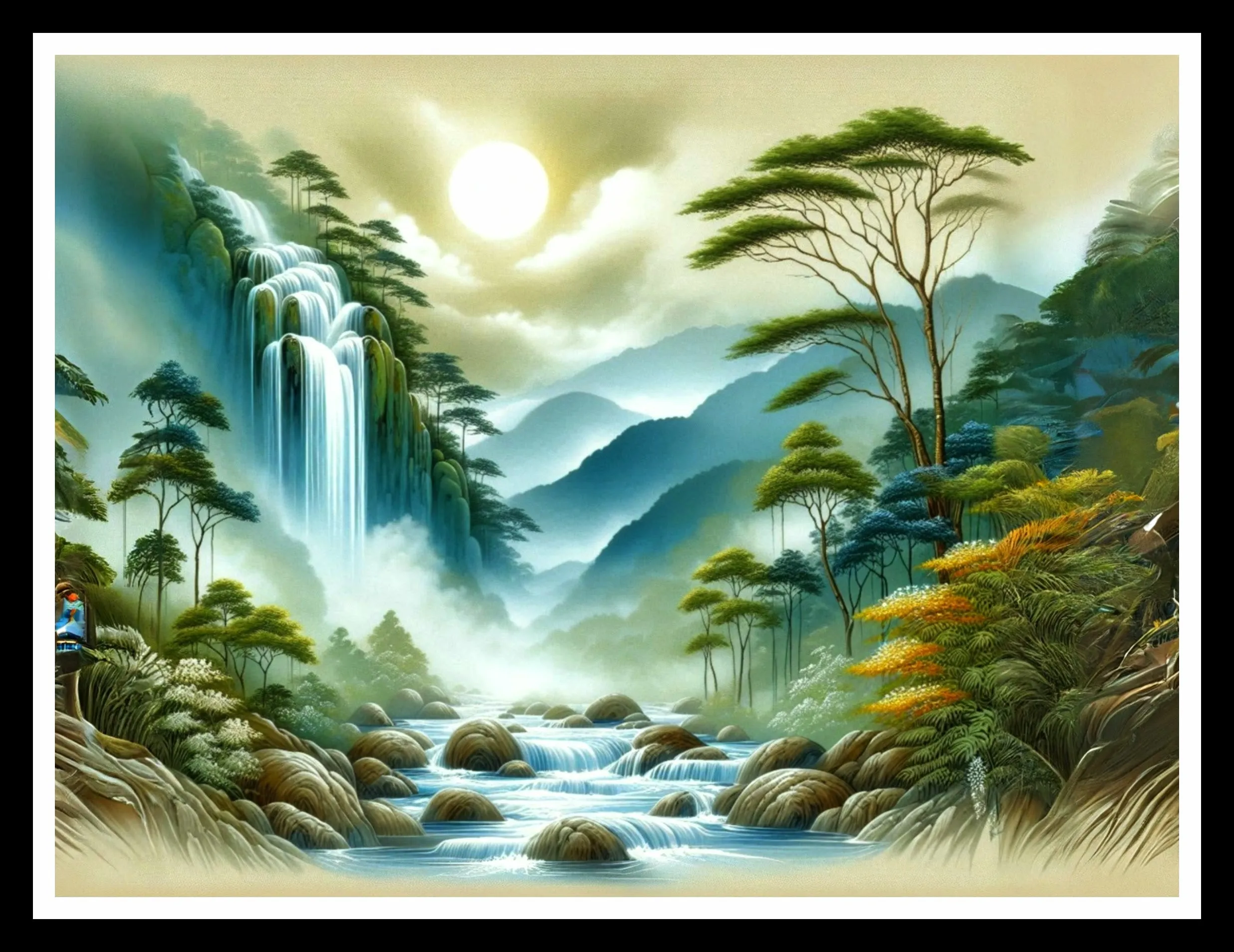 Waterfall Landscape Wall Art S2