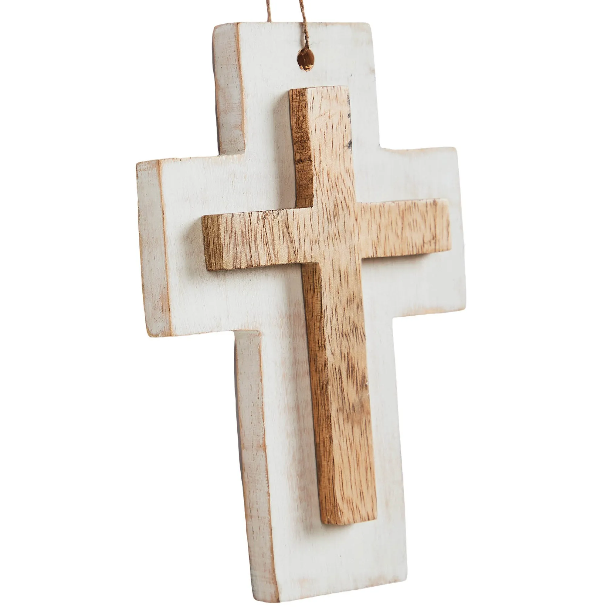 Wooden Cross Hanging Ornament 6x4